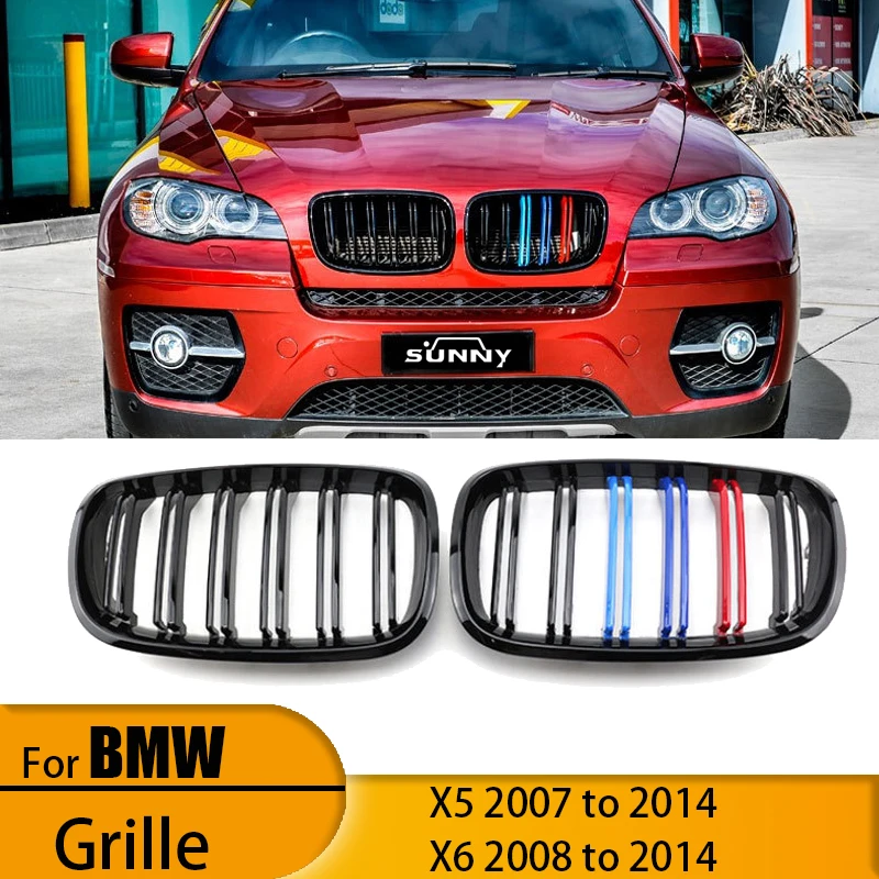 

Подходит для 07-13 BMW X5 E70/08-14 X6 E71, двухлинейные трехцветные модели центральной решетки, модифицированная центральная сетка решетки