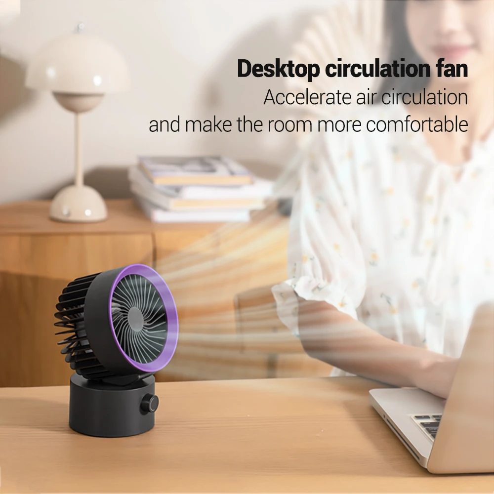 Mini Desktop Fan Silent Rotatable Summer Cooling Portable Personal Fan Stepless Speed Regulation Bedroom Home Cooling Ventilador