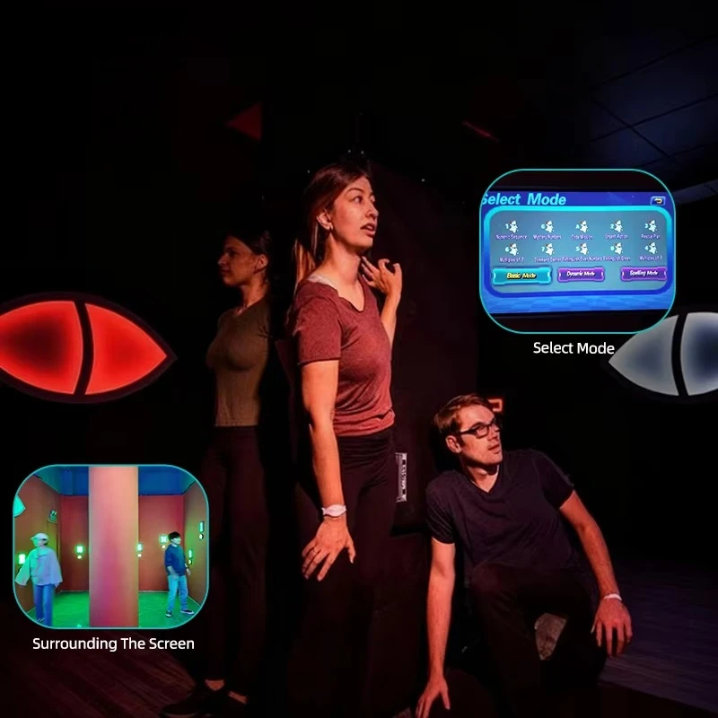 Indoor Playground Game, Solo Multiplayer Interactive Push Light, Devils Eye Immersive Activate Experience