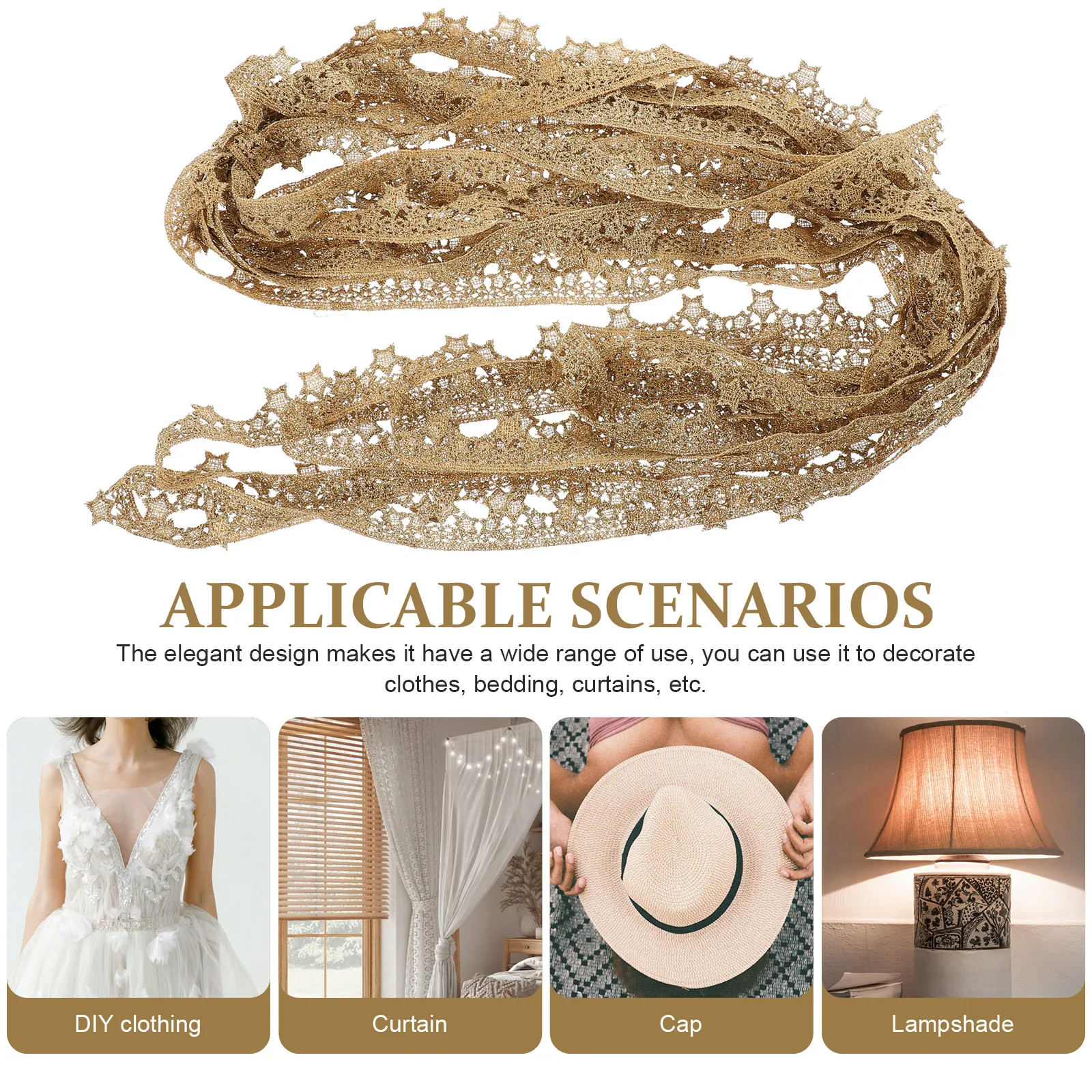 

1 Roll 150Cm Polyester Lace Trim Embroidery Lace Ribbon Decorative Fringe Sewing Trim For Crafts Diy Clothing Accessory Trims