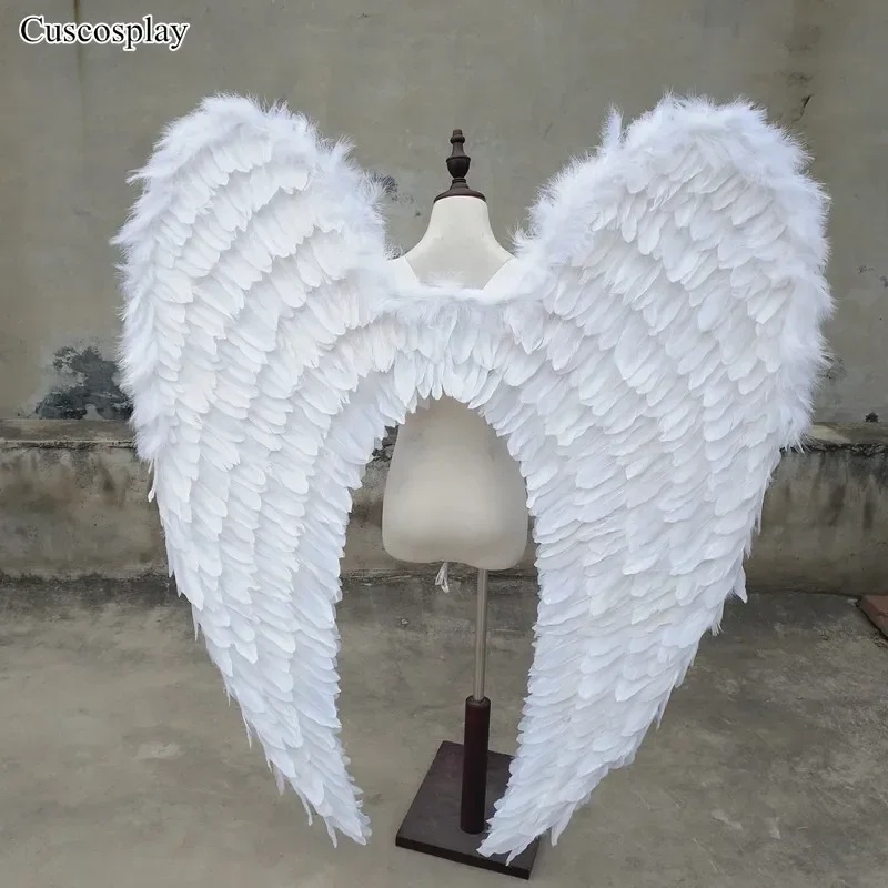 White Angel Wings Large Feather Wings Costume Model Catwalk Shows Stage Performance Props Cosplay Party Studio Photography Prop