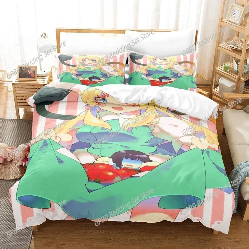 

3D Kawaii Girls The Pet Girl of Sakurasou Comfortable Duvet Quilt Cover Pillowcase Bedding Set Bedroom Decoration Home Textile