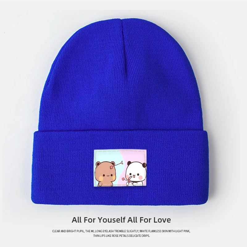Bubu and Dudu Anime Knitted Hat Warm Woolen Hats Women Outdoor Sports Autumn Winter Casual Cap Cute Cartoon Embroidered Beanie