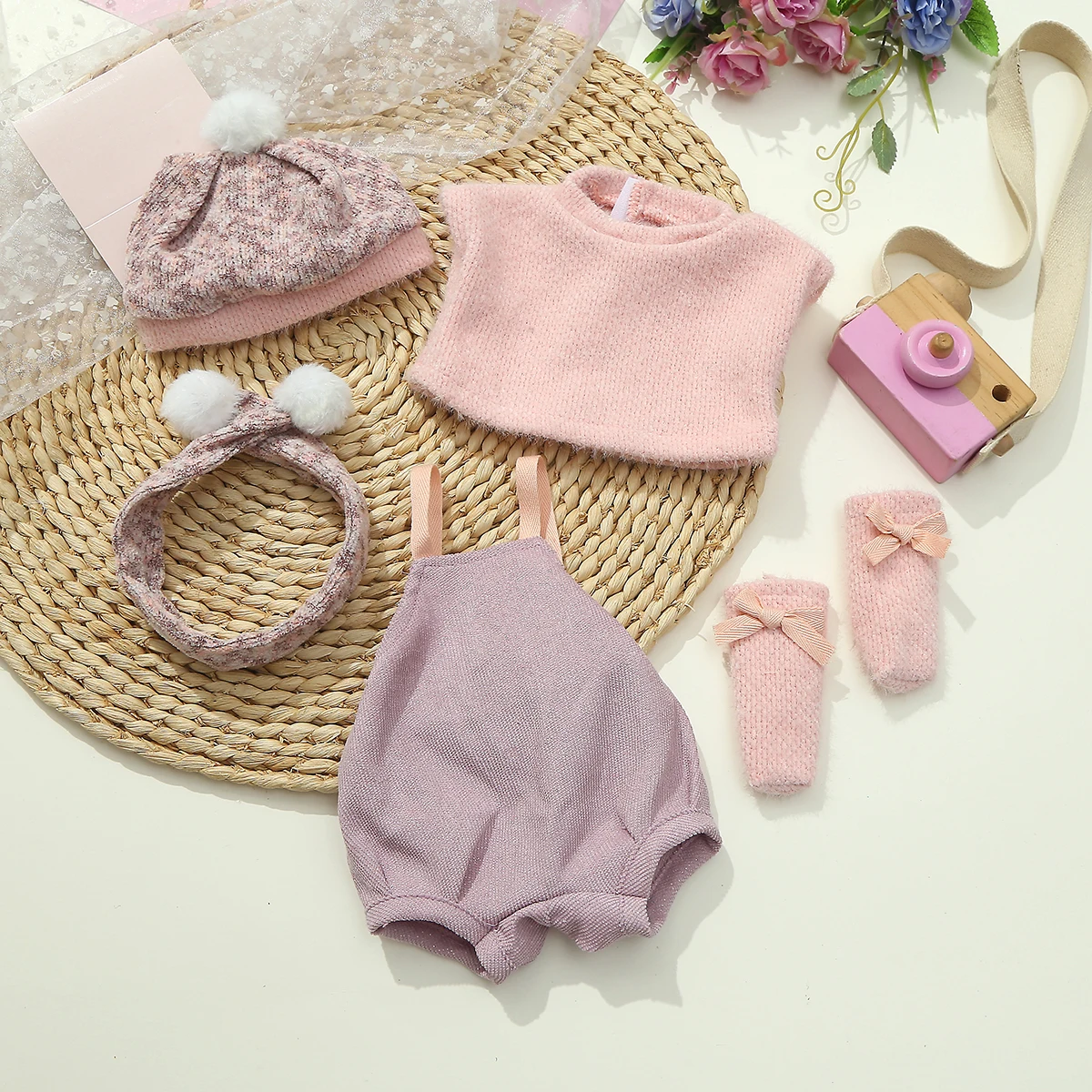 45cm Reborn-Babypuppenkleidung, Niedliche Puppenkleidung für 18-Zoll-Neugeborenen-Babypuppen, Realistisches Kleid für Mädchen, Spielzeug-Puppenzubehör-Outfit – Detail 12