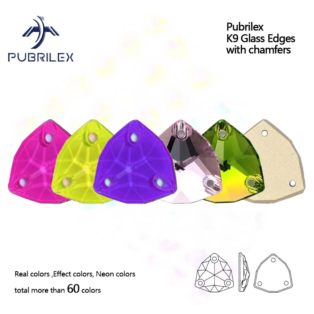 

Pubrilex Glitter Sew On Rhinestones Trilliant Flatback Chamfered Rhinestone Strass for Figure Skating Suit Garment Dress Design