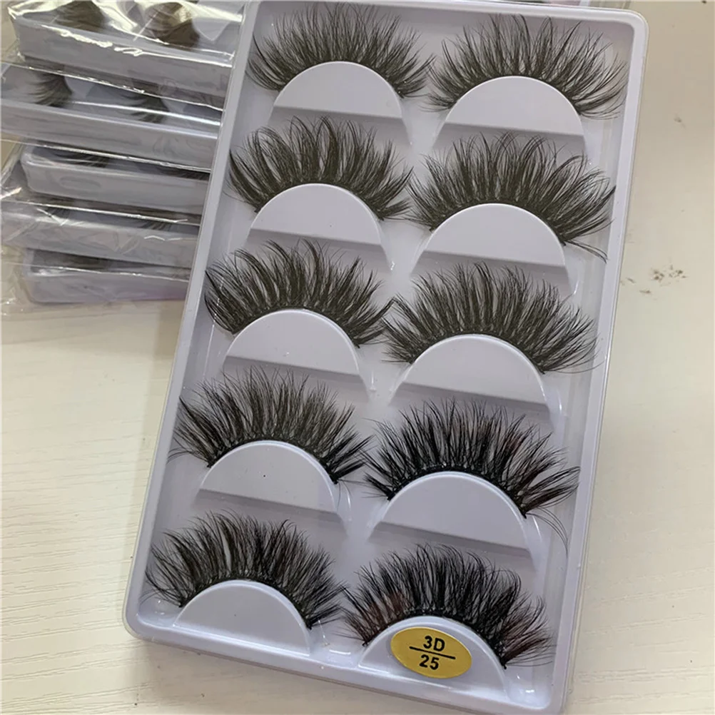 5 Paar künstliche Wimpern, dick, voll, natürlicher Stil, langlebig, bequem, einfach anzubringen, zum Entfernen von Damen, modisches Make-up