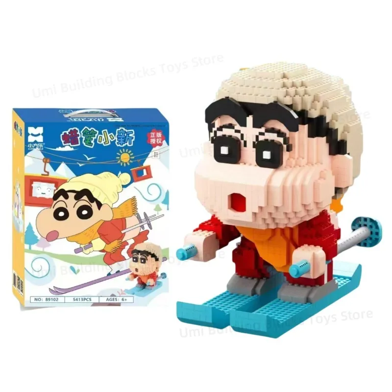 Crayon Shin-chan Big Size Assembling Building Blocks Collectible Trendy Toy Model Ornaments Children's Educational Holiday Gift