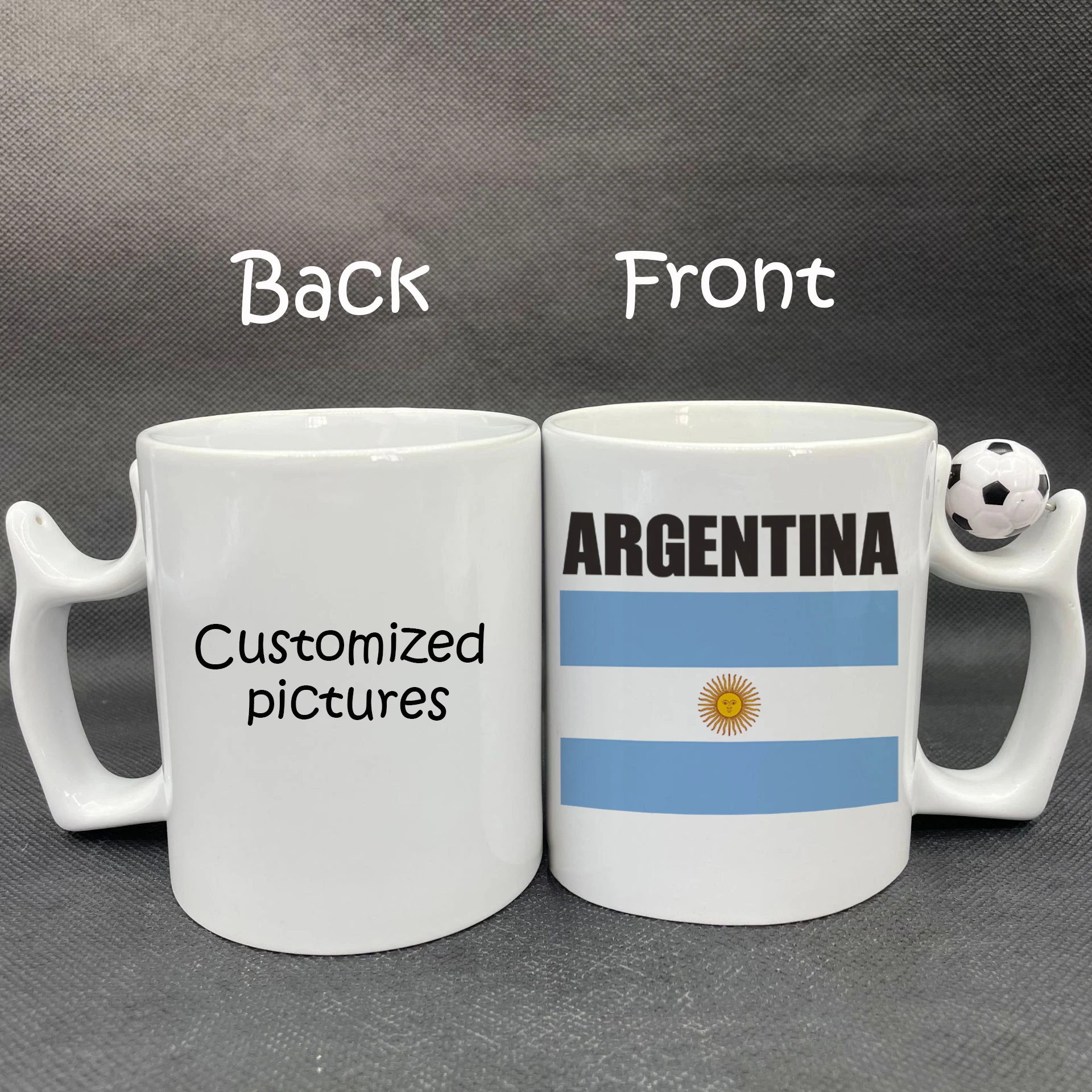 A DIY Argentina Flag Football Coffee Cup 11oz Funny zq Ceramic Coffee Football Fans Memorial Cup Handle Tea Cup Drink Cup