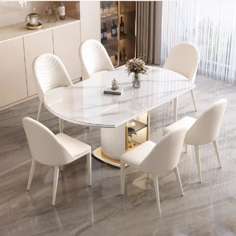 Living Room cream Dining Table Modern Luxury Restaurant Kitchen Dining Tables Space Saving Mesas De Jantar Home Furniture