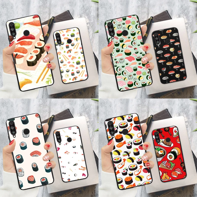 Kawaii Sushi Pattern For Huawei Nova Y60 Y70 Y90 Y61 Y91 3i 7i 8i 11i Nova 11 9 10 SE P20 P40 Lite P30 Pro Case