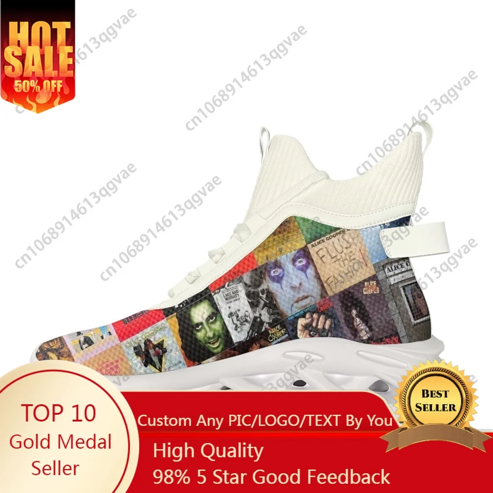 

Hot Alice Cooper Horror Rock High Top Flats Sneakers Mens Womens Sports Running Shoes Lace Up Mesh Footwear Custom Shoe