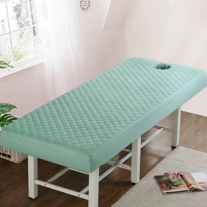 New Beauty Salon Massage Table Bed Fitted Sheet Solid Color Mattress Cover Rubber Band Massage SPA Bed Cover With Face Hole