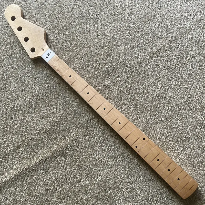 

JN330 Unfinished 4 String Electric Bass Neck Natural Maple No Frets Custom Order DIY Replace Bass Guitar Parts