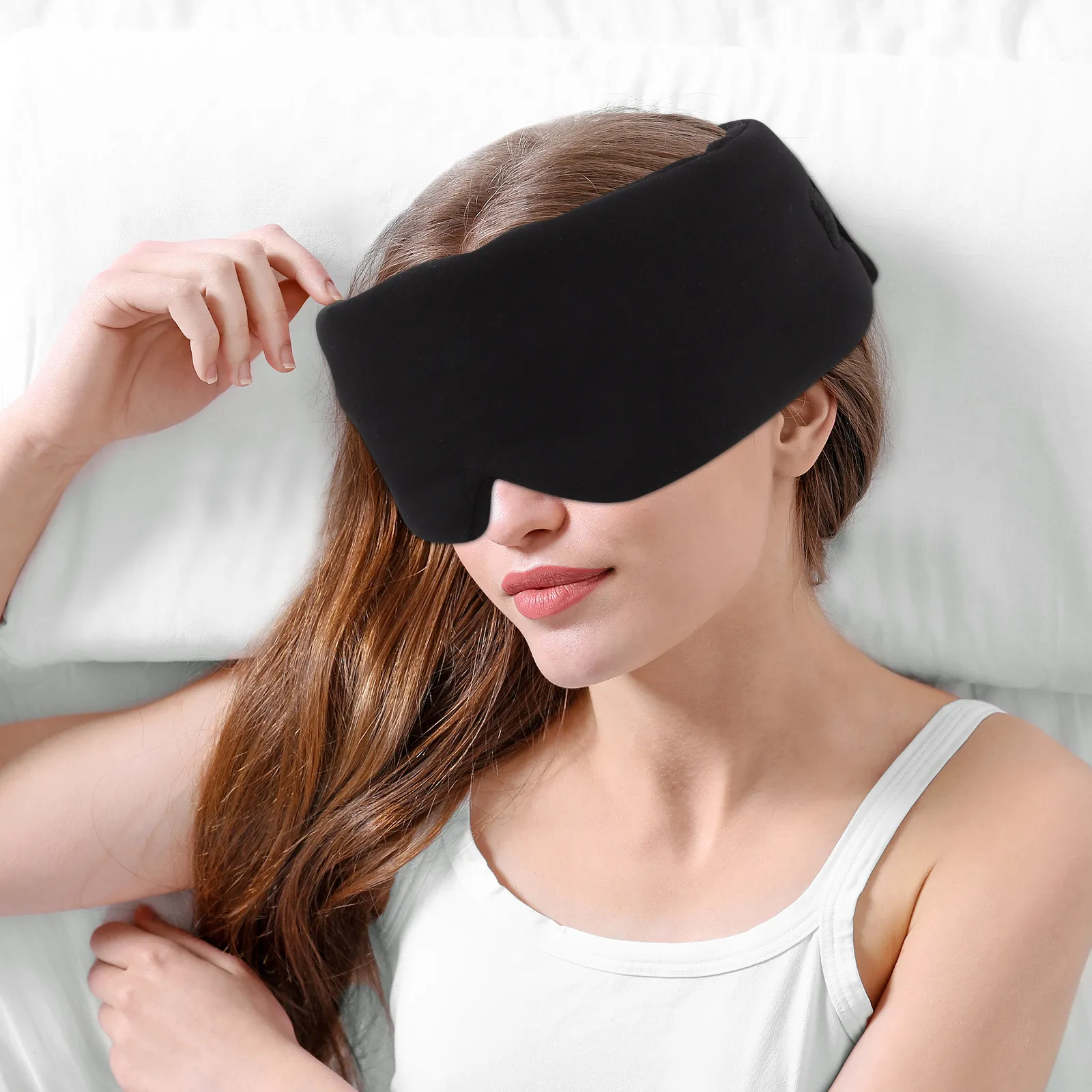 Soft Breathable Blackout Sleep Mask for Women Men Full Light Blocking Adjustable Fit Ideal for Travel Home Office Hotel Plane