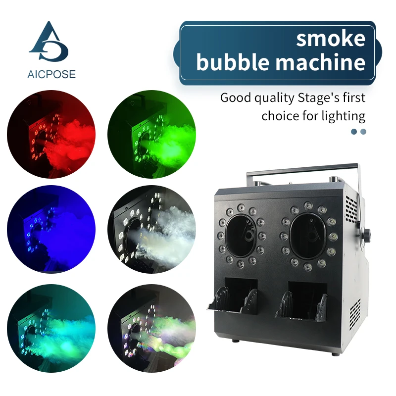 

2 Ways LED Smoke Bubble Machine 900W Remote DMX Fog Bubbles Blower For Wedding Party Stage Events