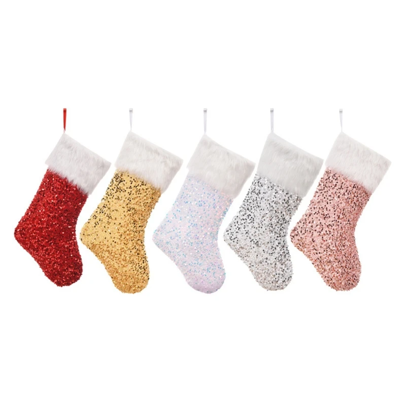 Sequin Christmas Stockings Hanging Bags 18