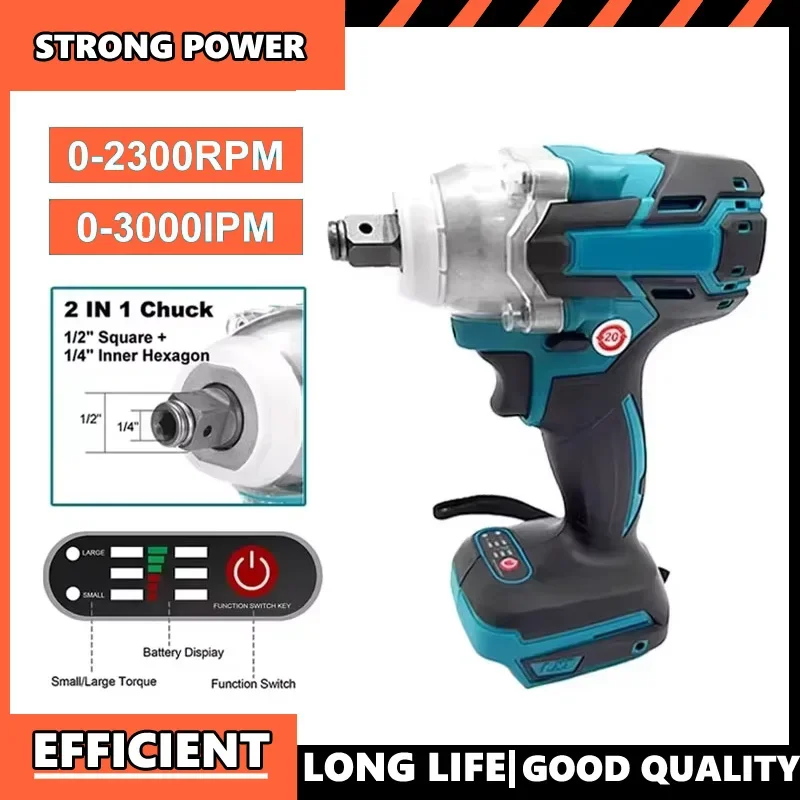 ماكينة مفك براغي Fit Makita DTW600 مفك براغي كهربائي بدون فرش قابل لإعادة الشحن متوافق مع بطارية ماكيتا 18 فولت