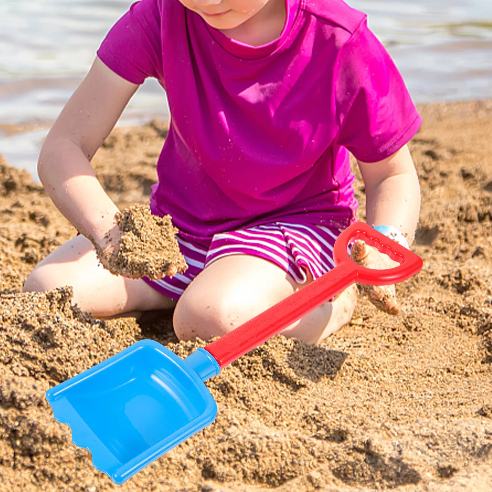 Ensemble de pelles de plage en plastique coloré, 4 pièces, léger, pour enfants, creuser du sable, bac à sable Portable en plein air, jouet amusant d'été