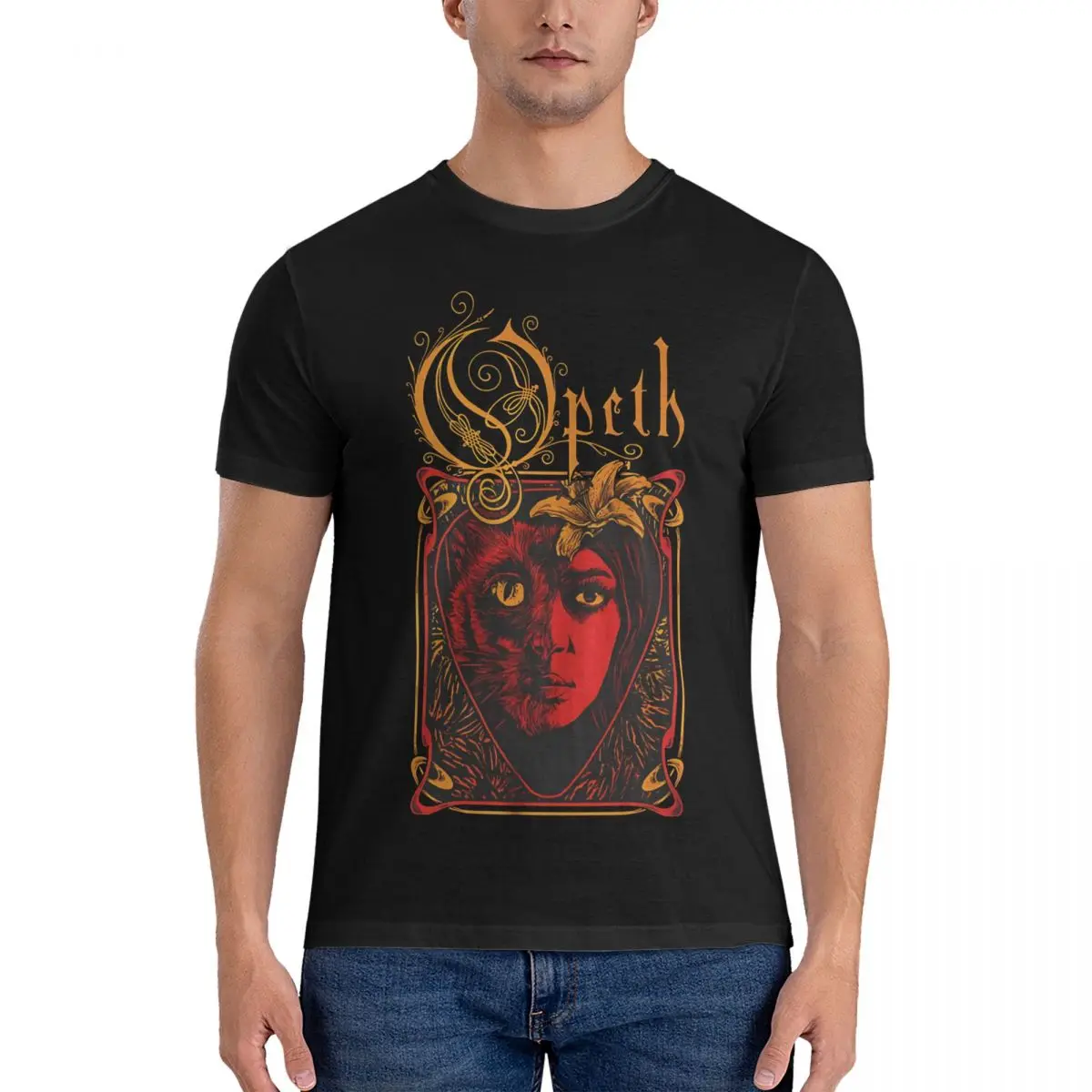 Men's T-Shirts CATWOMAN Novelty Pure Cotton Tees Short Sleeve Opeth T Shirt Round Collar Tops Printed