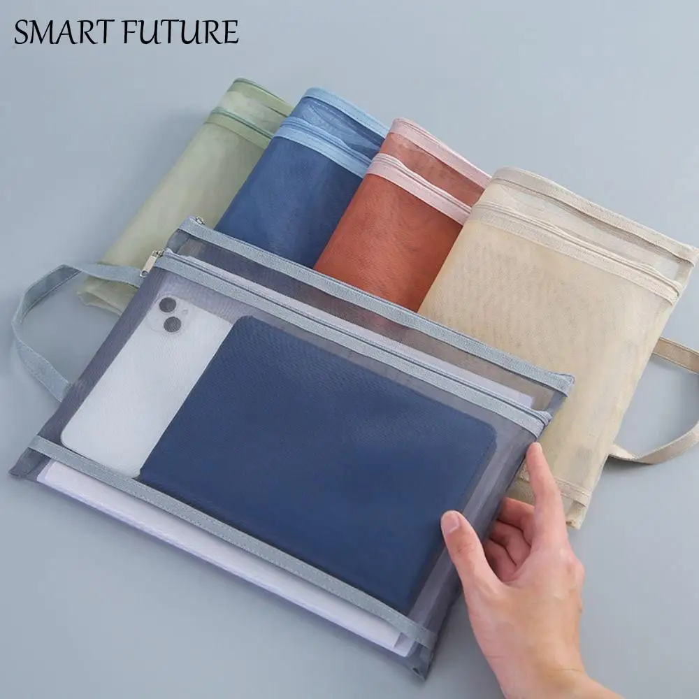 

Сетчатая сумка на молнии формата А4, прозрачная тестовая бумага, сумка для файлов, нейлоновая большая вместительная сумка для хранения удостоверений личности, канцелярские принадлежности