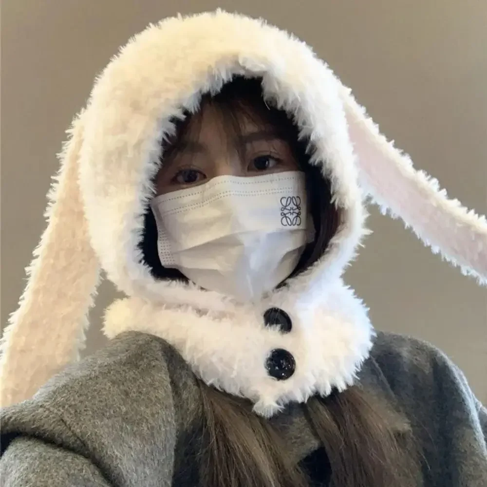 

Fashion Fluffy Bunny Ear Hat Ear Protection Hat Beanie Hat Long Ears Beanie Woolen Hat Cartoon Winter Plush Hat Female/Girls