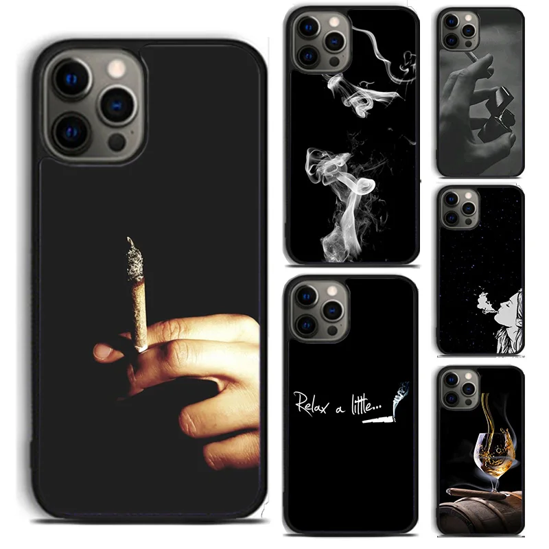 Smoking Cigar phone Case Cover For iPhone 16 15 14 Plus X XR XS apple 16 11 12 13 mini Pro Max coque