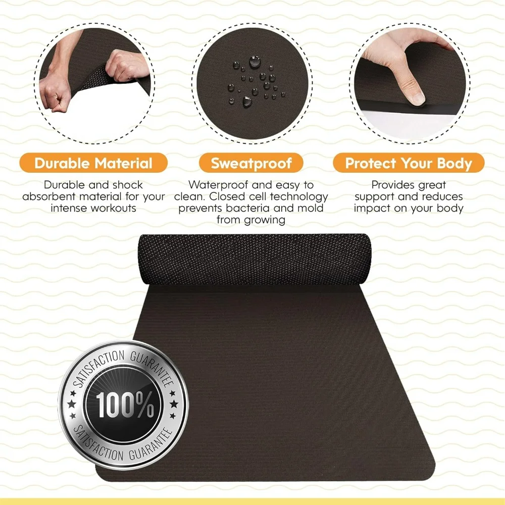 Premium Large Exercise Mat - 8 ft X 4 ft X 1/4