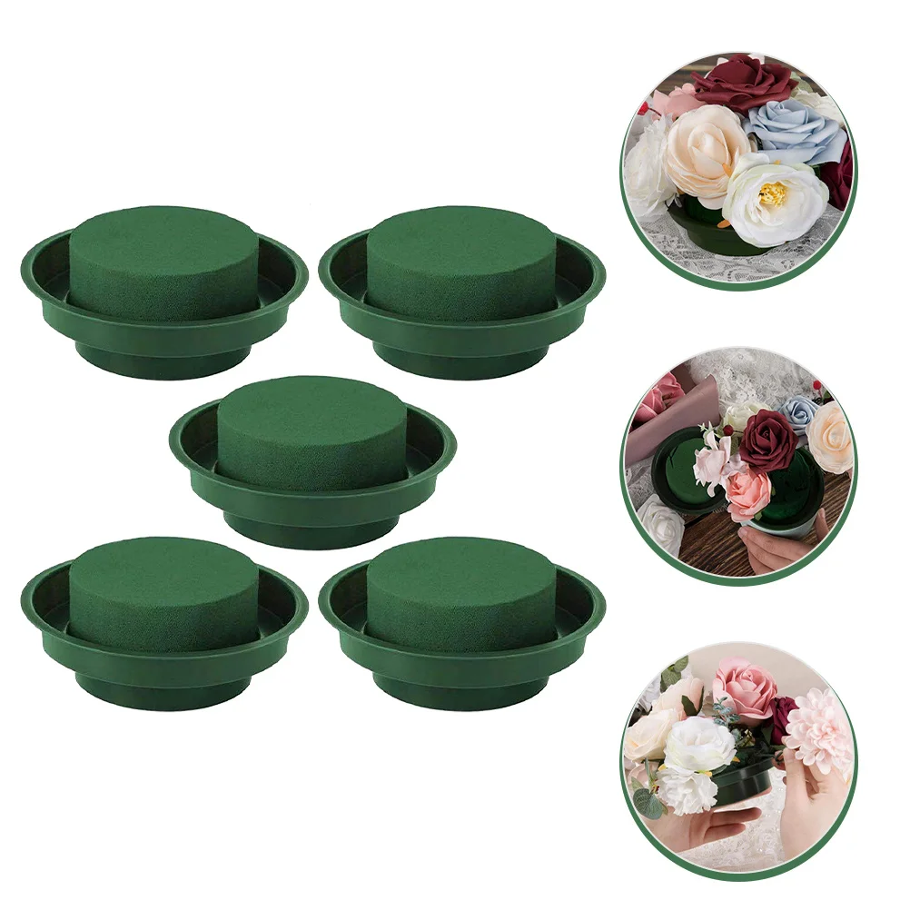 

5Pcs Flower Mud Bowl for Floral Arrangements Round Floral Blocks Fresh Flowers Holder DIY Flower Art Supplies Home Wedding Decor