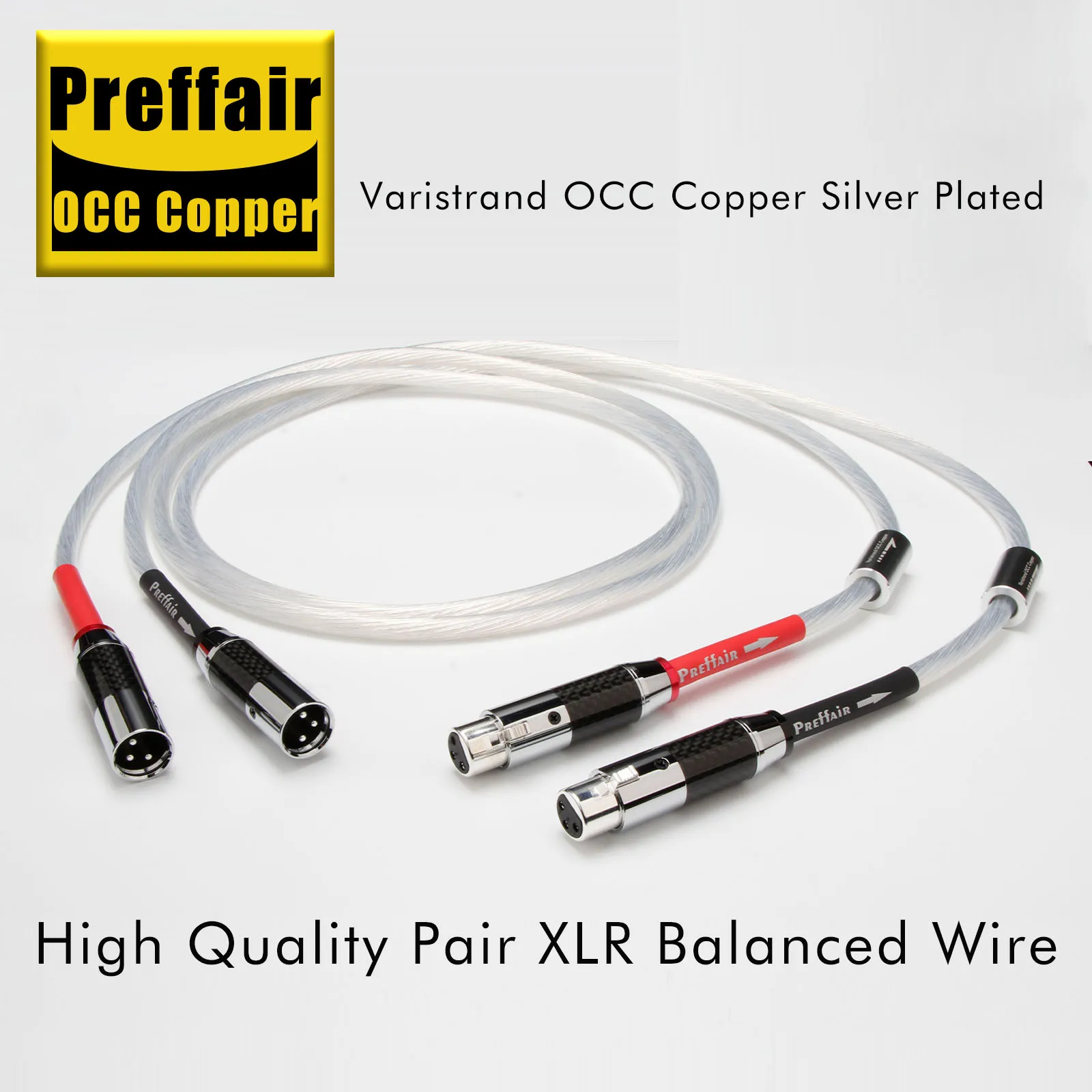 

Pair XLR Cable 3Pin xlr Audio Wire 12cores occ sivler plated Line With Carbon Fiber For Microphone Mixer