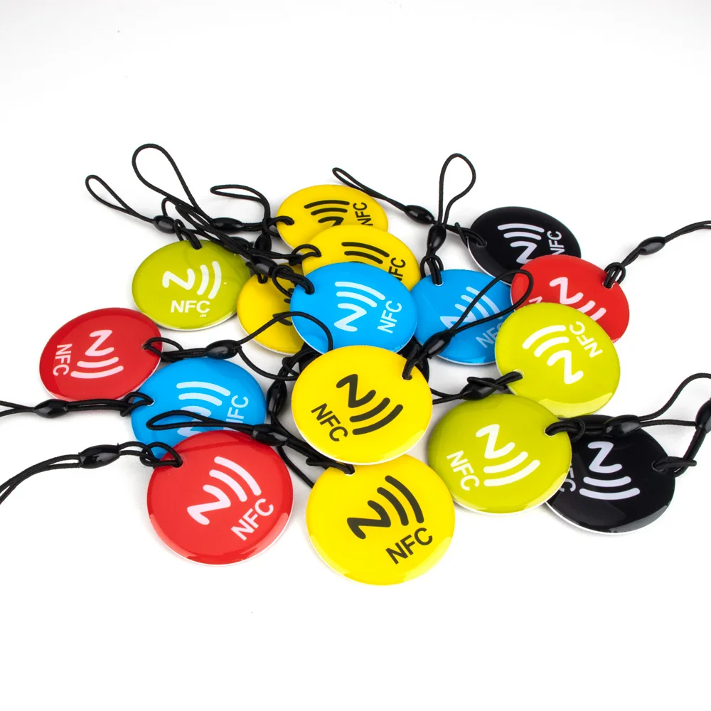 3pcs/5pcs For All NFC Enabled Phone NFC Tags Lable Ntag213 Epoxy Card RFID 13.56MHz 144 Bytes RFID Token With Rope Waterproof