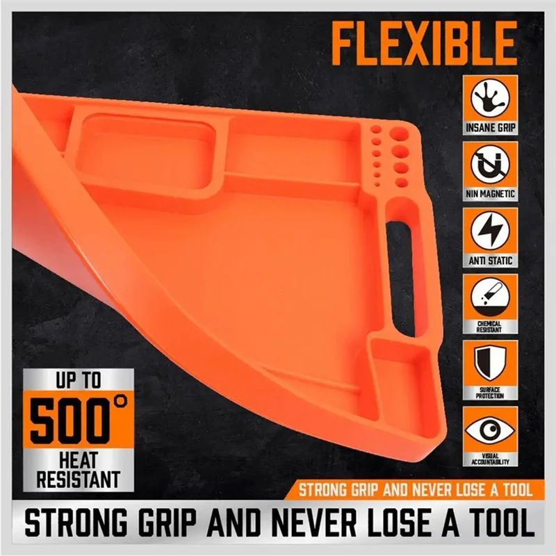 

KEKA Silicone Tool Holder Tray Silicone Tool Holder Multi-Purpose Mat Repair Storage Segmented Mechanics Storage