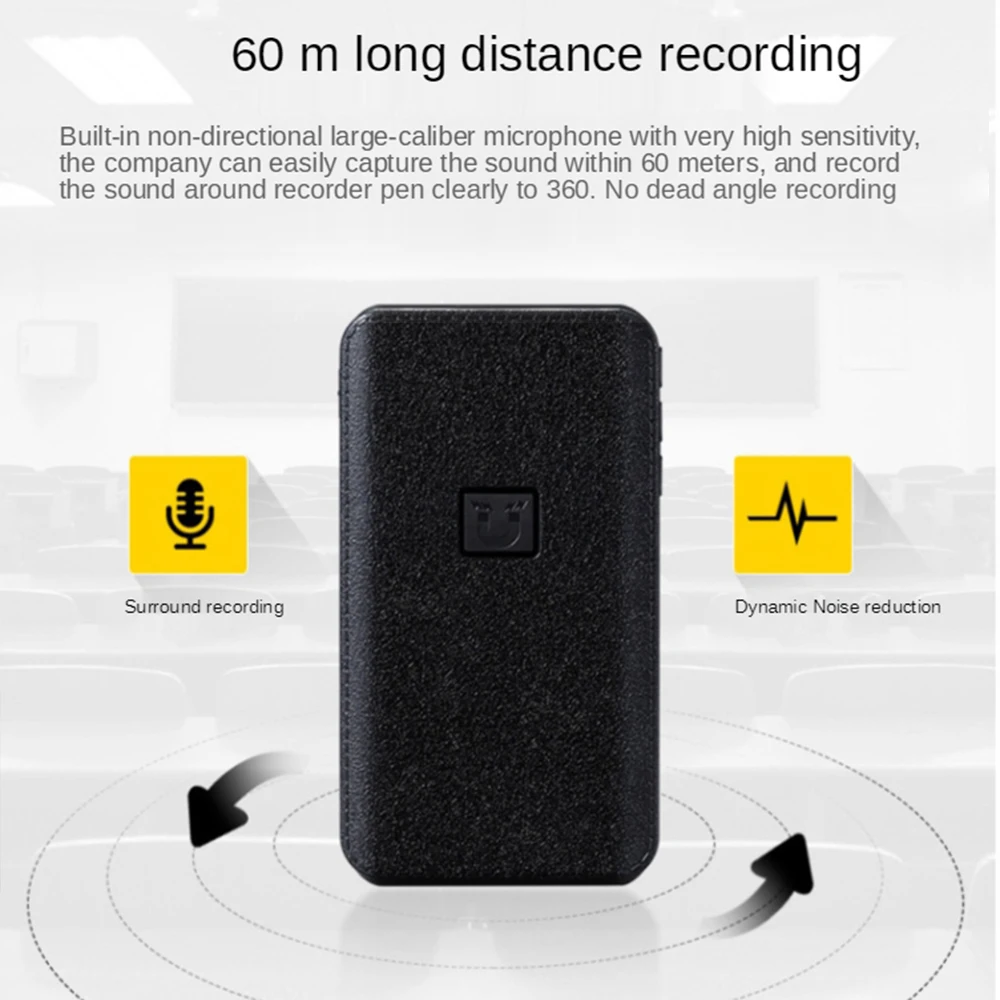 Q95 gravador de voz digital portátil, redução de ruído ativada por voz, ditafone de som profissional, gravador de adsorção magnética