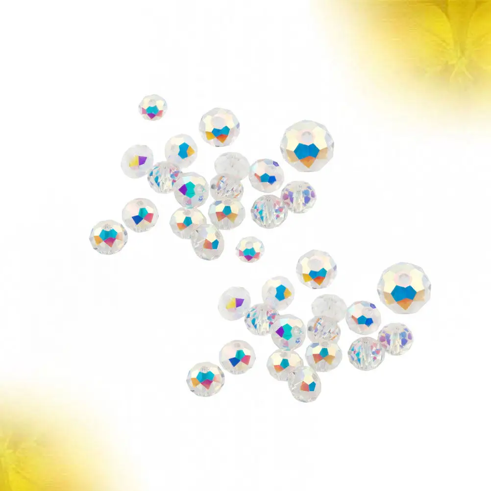 

200Pcs 8Mm Round Crystal Glass Beads DIY Jewelry Making Kit Unbreakable Plated Colorful Beads for Necklace Bracelet Earrings