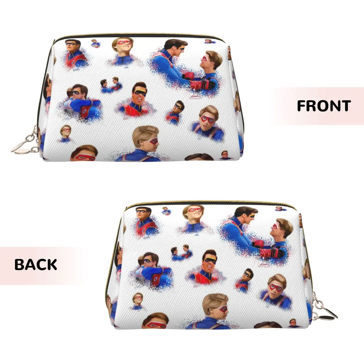 Captain Man And Kid Henry Danger Drawing Women Cosmetic Bag Travel Makeup Organizer Pouch Toiletry Storage Dopp Kit Case