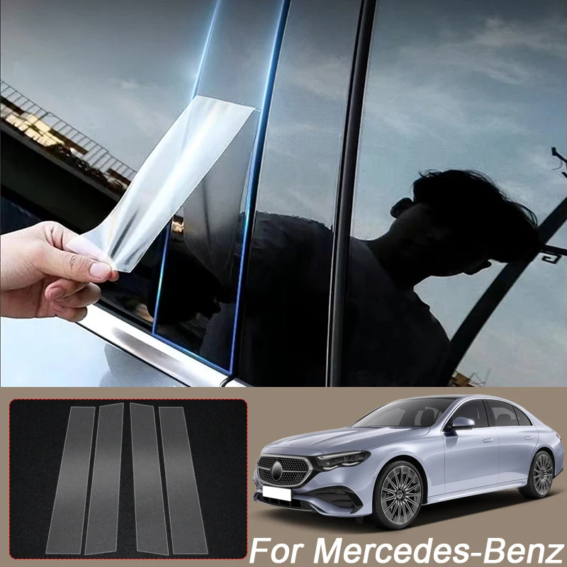 

B Pillars TPU Car Protective Film For Mercedes-Benz A B C CLA CLS E S-Class 2013-2026 Transparent Body Sticker Paint Protection