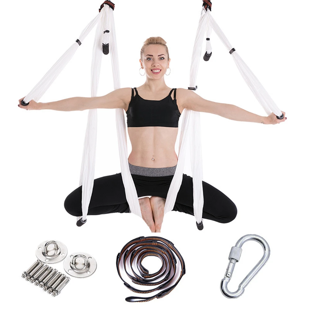 Aerial Yoga Hammock with 6 Handles, Anti-Gravity Inverted Handstand, Flying Swing, Hanging Belt, Yoga Inversion, 250*145cm