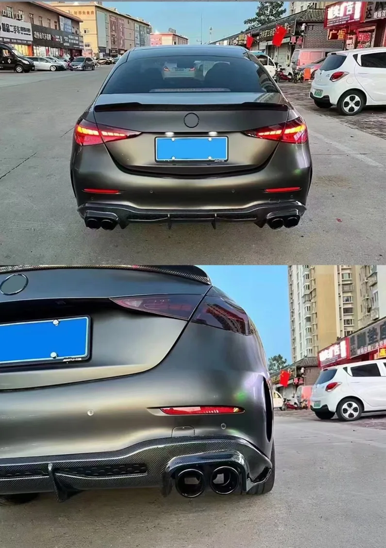 W206 C Class B Style High Quality Carbon Fiber Rear Diffuser Rear Bumper Lip for   W206 C Class 2022+