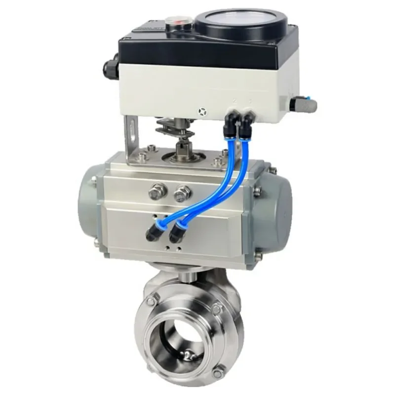 

Sanitary Stainless Steel 316L Horizontal Pneumatic Butterfly Valve Normally Closed With Positioner