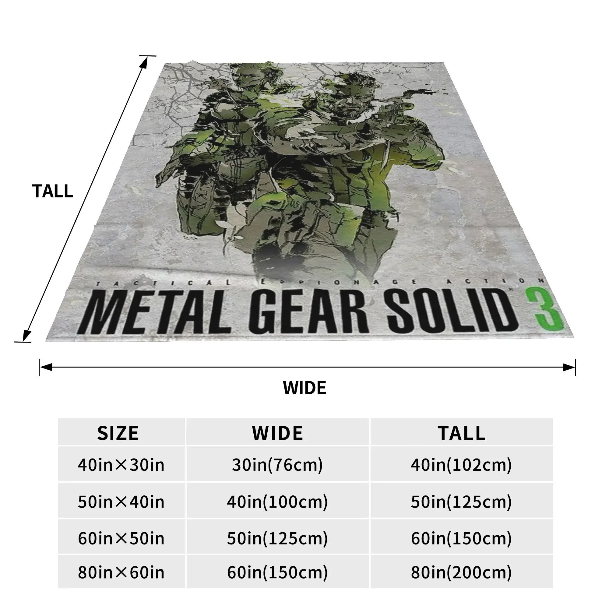 Flannel Throw Blanket MGS1 Solid Snake Game Metal Gear  Warm Plush Blankets Soft Bedding for Bed Living room Home Travel Sofa