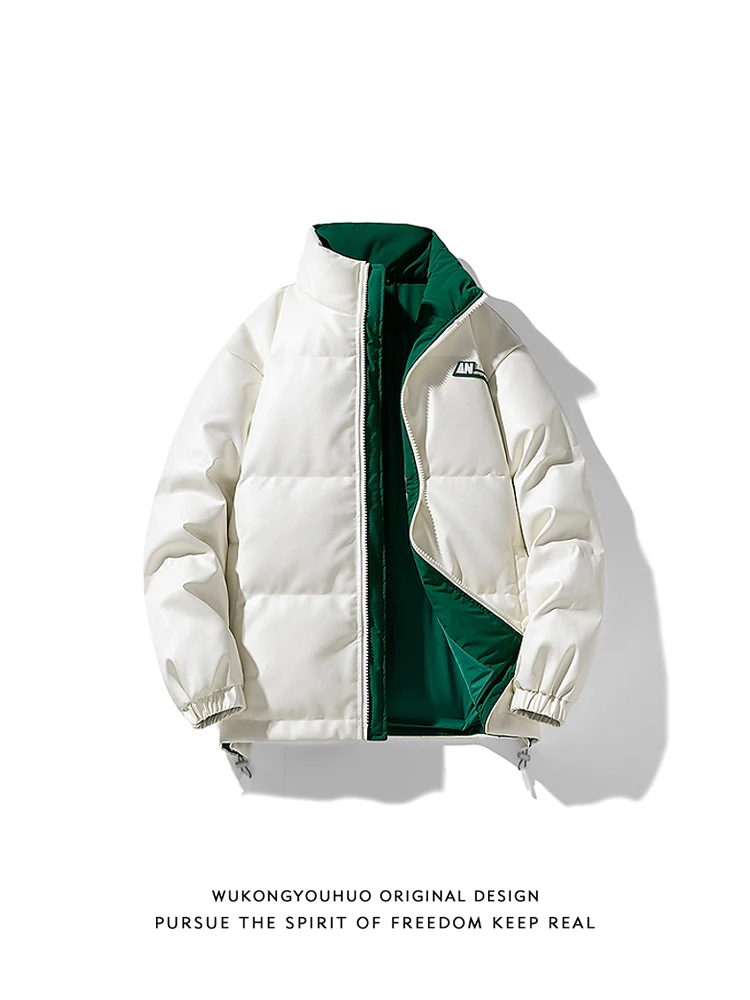 

Мужская пуховая куртка Warmth And Sle с воротником-стойкой, из искусственной кожи, свободного кроя, модная, брендовая, молодежная, городская, повседневная верхняя одежда