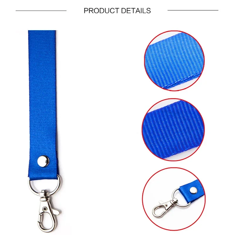 1Pcs Thicken Pure Color Lanyards Safety Hanging Neck Strap Lanyard For Mobile Phone ID Name Badge Holder Keys Metal Ring