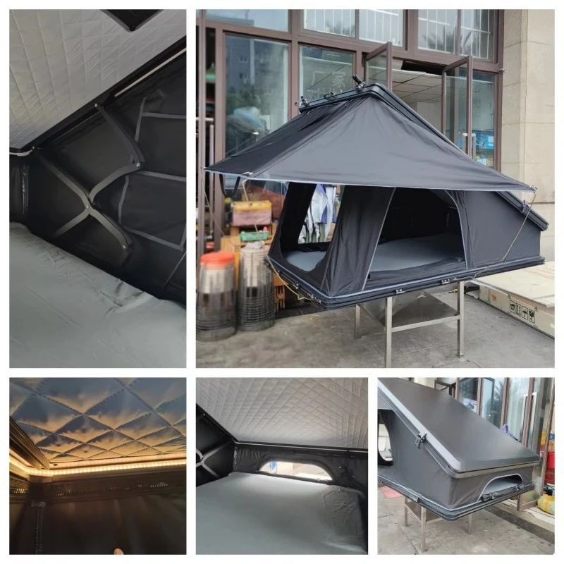 Wholesale Camping Outdoor 2-3 Person Car Roof Top Tent Australia Triangle Aluminum Hard Shell Four-Season Rooftop Tents