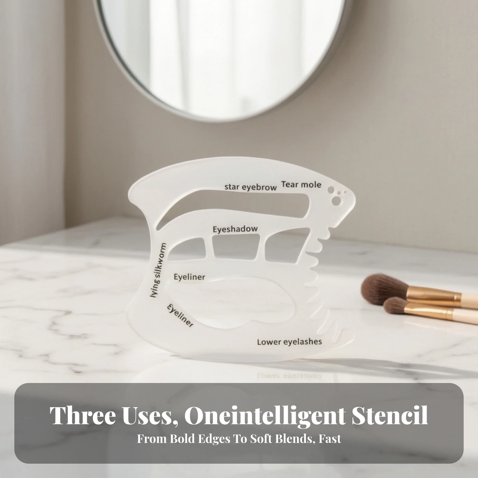 Makeup Guide Template Symmetrical Makeup Template Eyeliner Stencil Translucent Eyeshadow Stencil Time-Saving for Beginners