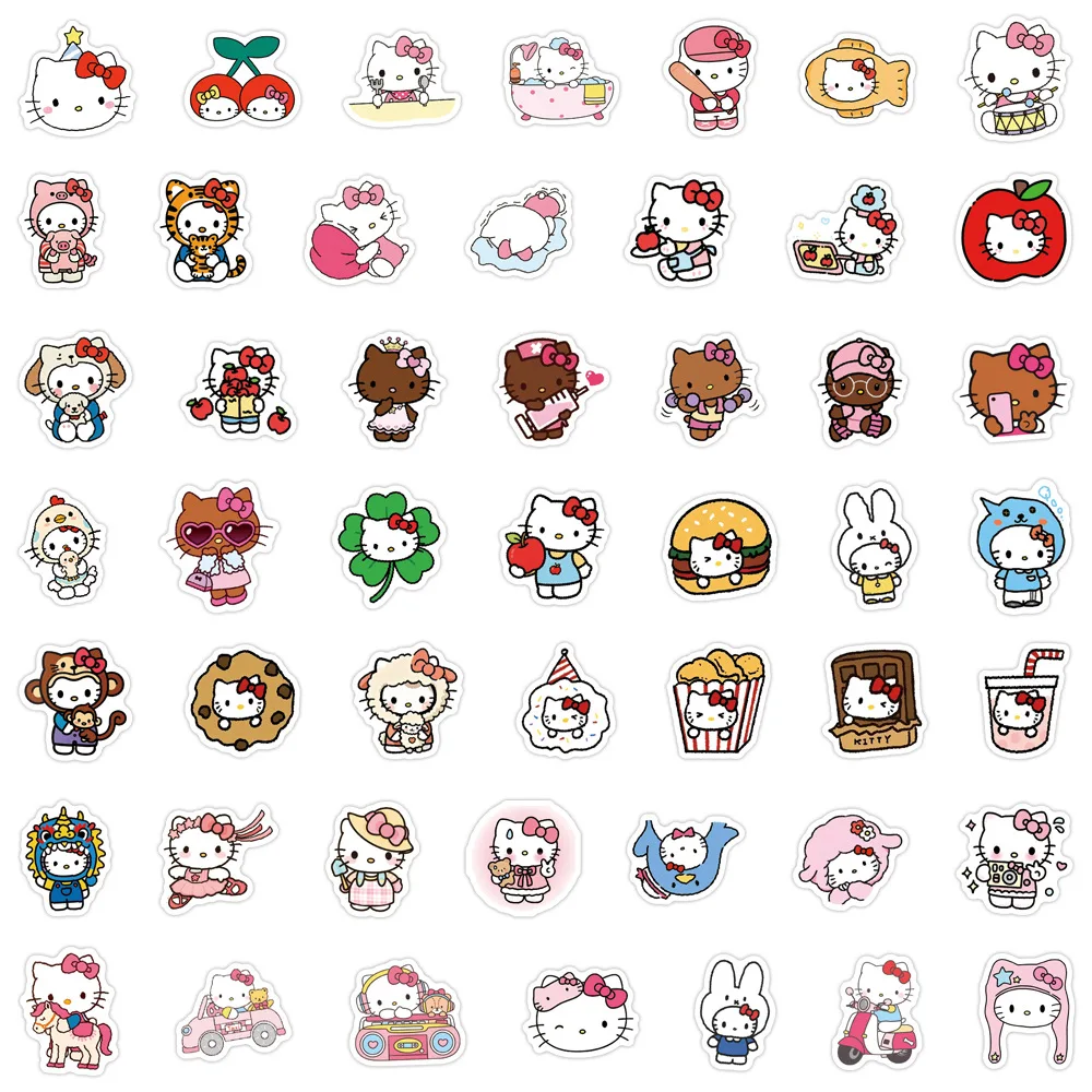 50/100 個かわいいサンリオ漫画ハローキティステッカー DIY 電話ラップトップ荷物スケートボード落書きデカール楽しい子供のため