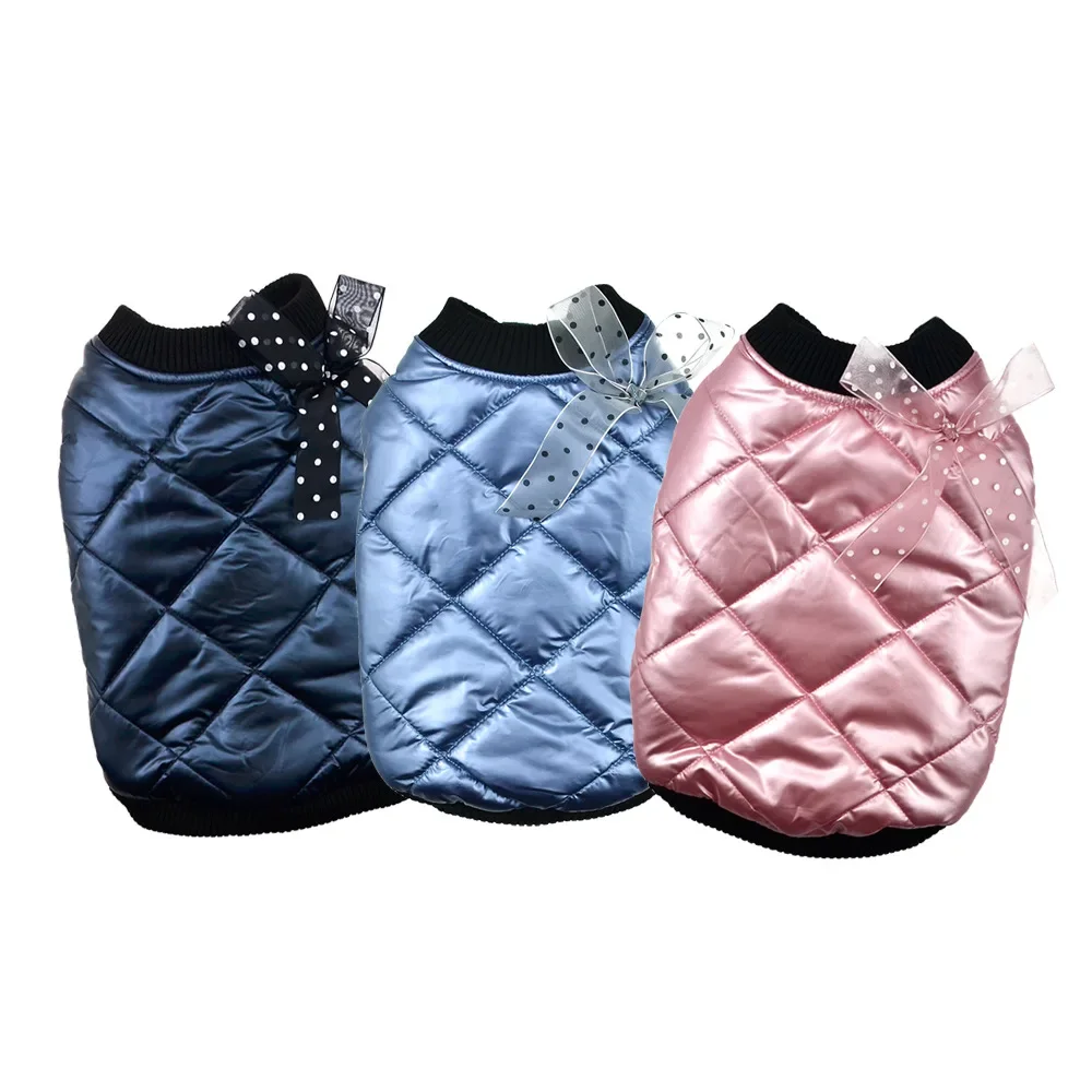 Diamond Cotton Bright Bow Pet Coat Dog Clothes Dog Costume