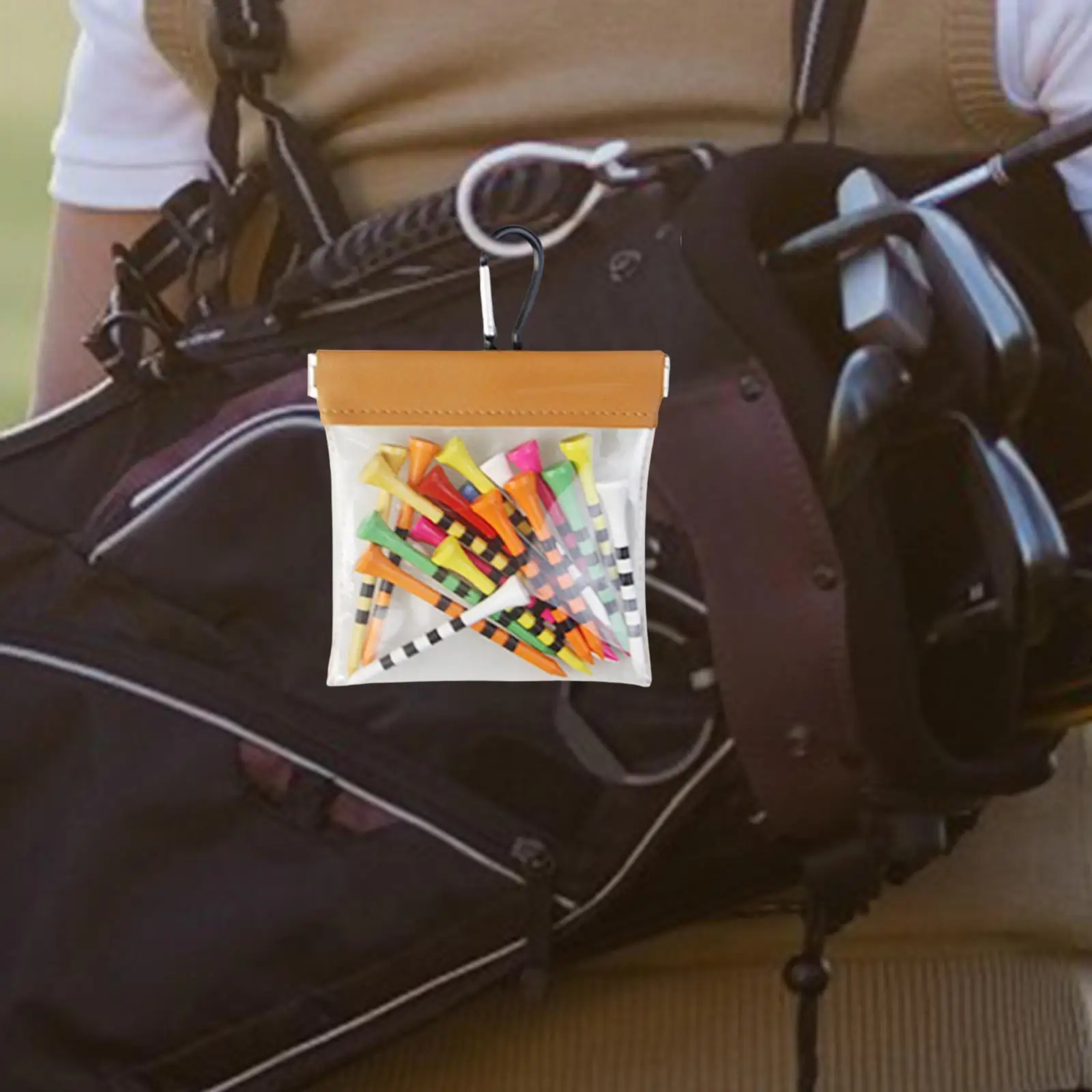 

Сумка для хранения гольф-титов с защелкивающимся верхом для мужчин и женщин, многофункциональная прозрачная сумка из ПВХ для инструментов для гольфа, чехол для аксессуаров для гольфа