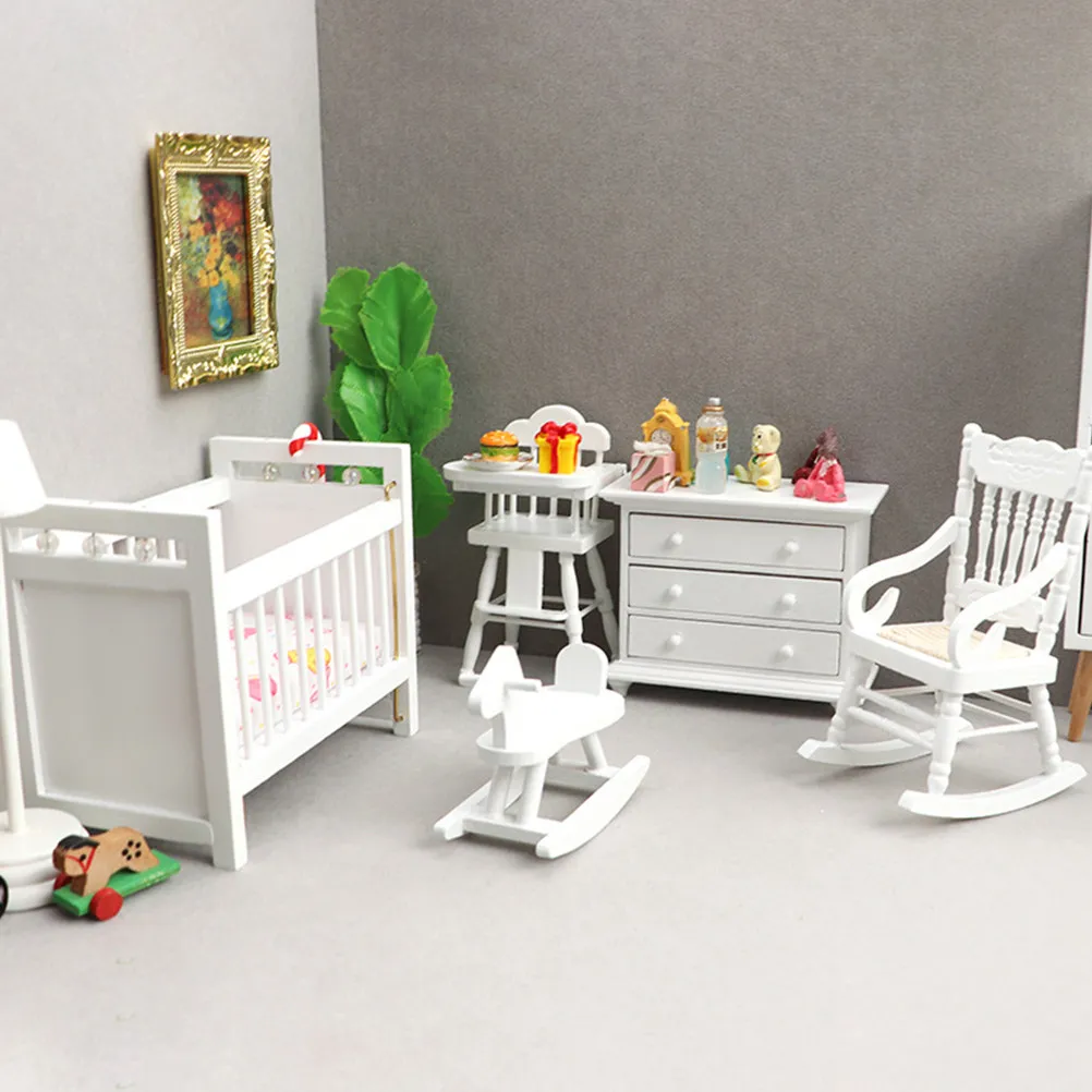 

1Set Miniature Bedroom Furniture Set for Dollhouse Interior Decoration Tiny House Scene Layout Accessories Micro Scale Home