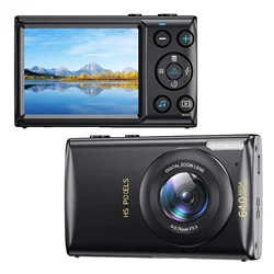 4K Digital Cameras for Photography 18X Digital Zoom Vlogging Video Camera for YouTube 64MP Children Recording Compact CCD Camera