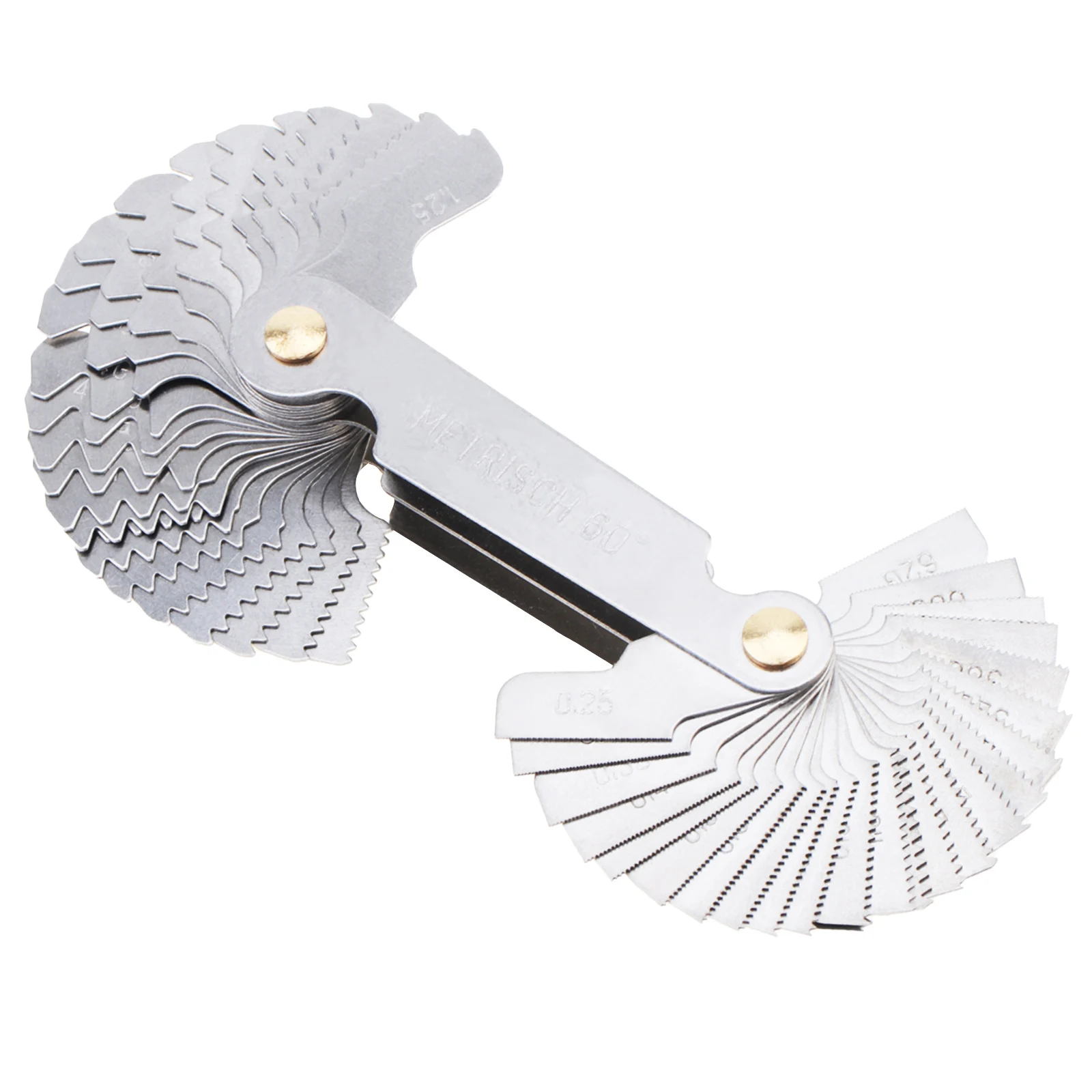 

52pcs Stainless Steel Thread Gauge Metric and Imperial 55 60 Degree SAE Precision Screw Thread Pitch Gauge Size Tool