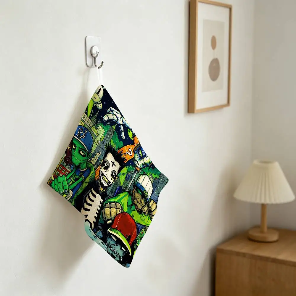 L-Limp Band Bizkit Multi-scene Polyester Cotton Towel, Hanging Hand Wiping Cloth For Kitchen Bathroom Hotel